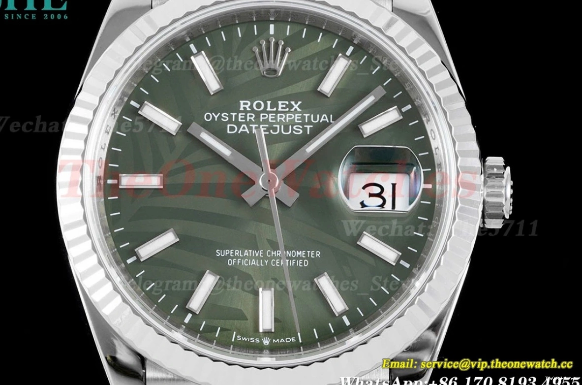 VSF 126234 VS3235 Jub 36mm Green Motif SS SS Datejust Stk Palm 0115